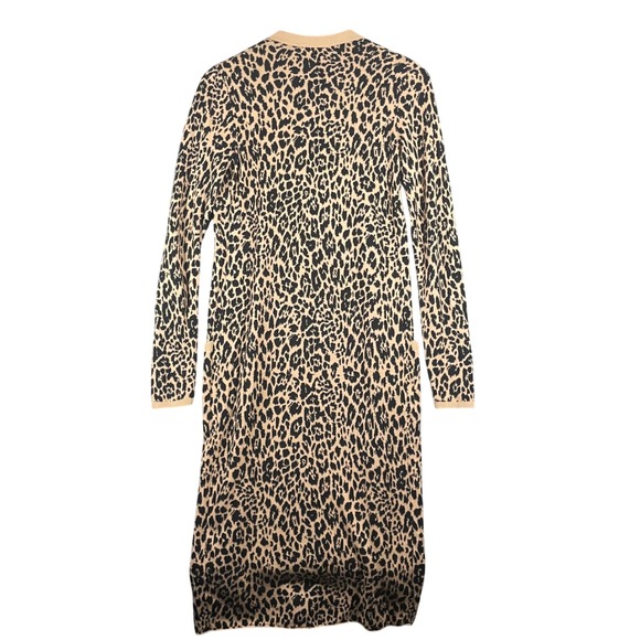 Express Womens Leopard Print Long Sleeve Open Front Cardigan Sweater XS - Picture 2 of 11